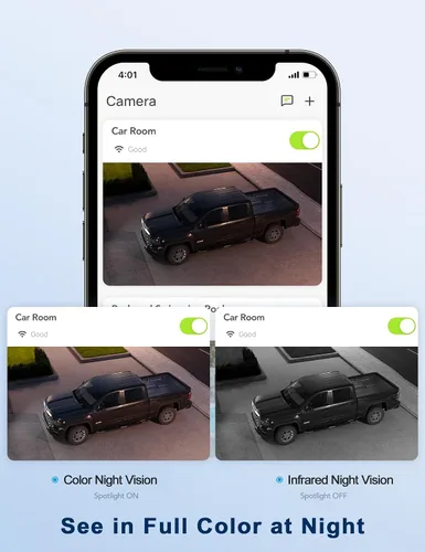 Miniatura 2 de Cámara de seguridad para exteriores GNCC 1080P, 360 PTZ 2.4GHz WiFi Plug-in Cam (paquete de 1) Color Night Vision, Motion Detection and Siren