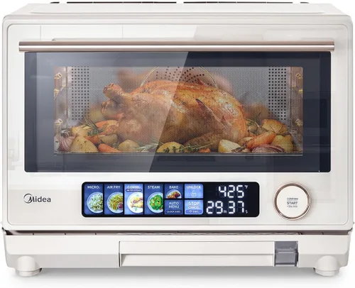 Miniatura 8 de Midea Horno de Microondas y Vapor 4 en 1 Multifuncional, Combo Freidora de Aire, Vaporera y Horno de Microondas, 32 Funciones Automáticas, Potencia