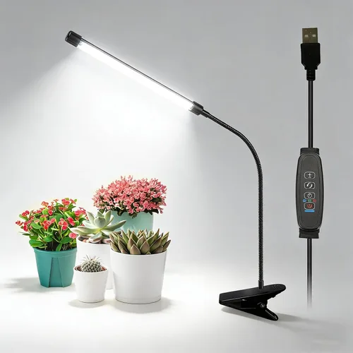 Miniatura 7 de Luces de cultivo para plantas de interior, luces LED de espectro completo de 15 W con temporizador de encendido/apagado automático de 3/9/12 horas
