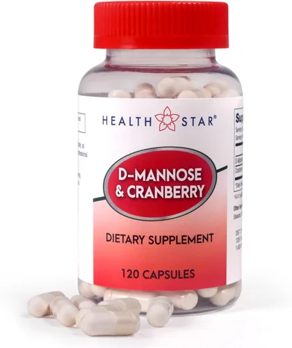 D-manosa y arándano 1300 mg de Health Star | Suplemento de salud del tracto urinario vegano y sin OMG | Defensa UTI y apoyo de la vejiga para