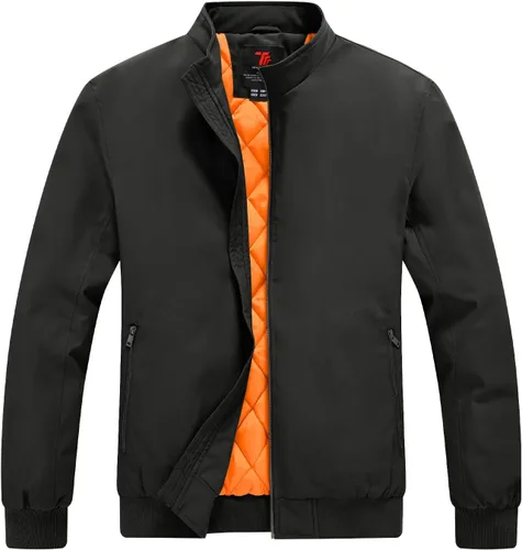 Rdruko Chaquetas bomber ligeras de invierno para hombre, rompevientos, golf, casual, otoño, resistente al agua, elegante abrigo acolchado