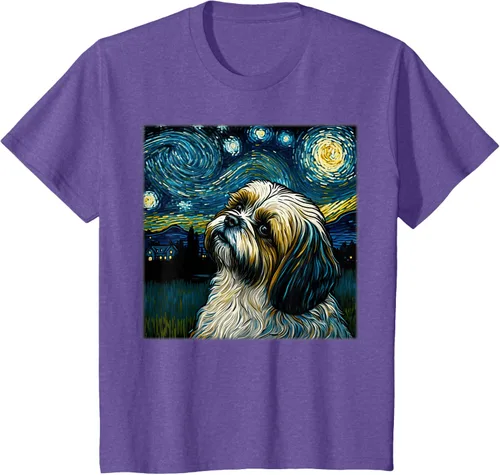 Miniatura 39 de Camiseta Surrealism Starry Night Shih Tzu Dog