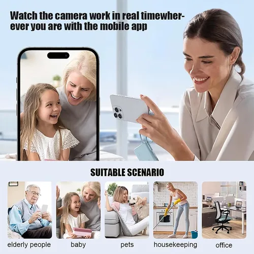 Miniatura 3 de Cámara de altavoz Bluetooth HD1080P, cámara de niñera con WiFi inalámbrico, cámaras de seguridad para la tienda de oficinas en casa, detección