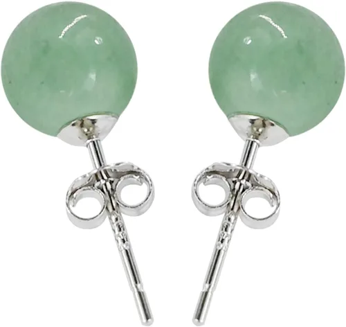 Miniatura 3 de Jade Earrings Studs, Green Jade Earrings for Women, 925 Sterling Silver Stud Earrings for Sensitive Ears, Jade Jewelry for Women & Men