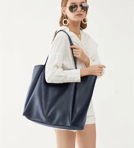 Miniatura 23 de HOXIS Bolso de mano de cuero PU de gran tamaño para mujer, bolso de fin de semana, bolso de viaje