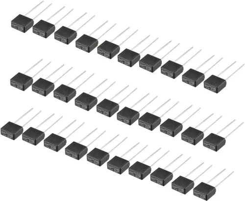 uxcell 30pcs DIP montado en miniatura cuadrado lento golpe micro fusible T1A 1A 250V negro