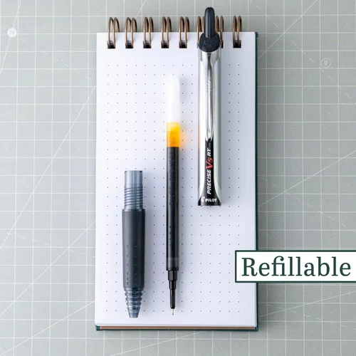 Miniatura 3 de PILOT Precise V5 RT - Bolígrafos de bola recargables y retráctiles, punta extrafina (0.5 mm), tinta negra/azul/roja/verde, paquete de 4 - Ideal