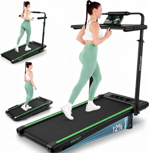 Miniatura 23 de FUNMILY Cinta de Correr Plegable con Almohadilla de Caminata Mejorada con Inclinación del 12%/15% y Barra de Manejo, Cintas de Correr Compactas
