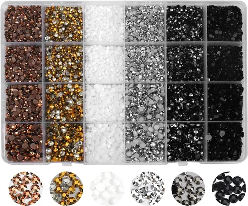 Miniatura 8 de Diamantes de imitación de resina con parte trasera plana, 21000 unidades de piedras preciosas de gelatina que no se calientan, 6