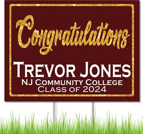 Miniatura 2 de Congratulations Class of 2024 Graduate Personalized Yard Sign with Metal Stake, Custom Graduation Party Personalized Lawn Sign