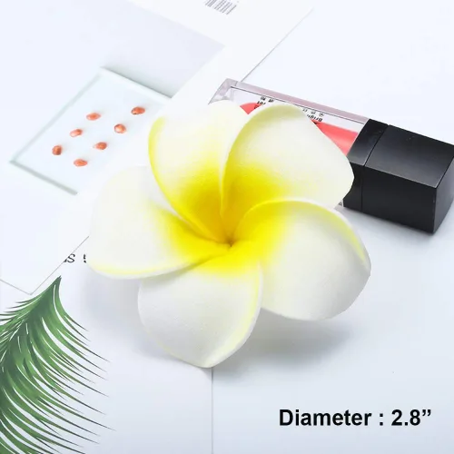 Miniatura 3 de 6 pinzas para el cabello hawaianas Leis Plumeria, collar de hojas tropicales, pasadores de flores, pasadores para mujer, guirnalda de horquillas