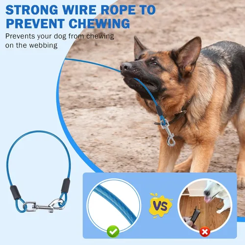 Miniatura 2 de SCENEREAL Correa retráctil para perros pequeños, medianos y grandes de hasta 110 libras, cinta de nailon sin enredos de 26 pies y 360° con cuerda