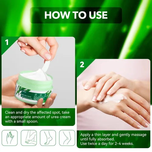 Miniatura 4 de Crema de urea 42 por ciento para pies, 7.0 onzas, 2% ácido salicílico, aloe vera, ácido hialurónico, crema hidratante profundamente para pies secos