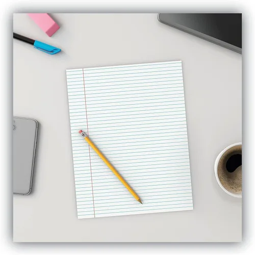 Miniatura 7 de Universal Bloc de escritura con tapa de pegamento, regla estrecha, letra, blanco, 50 hojas por paquete, docena (41000)