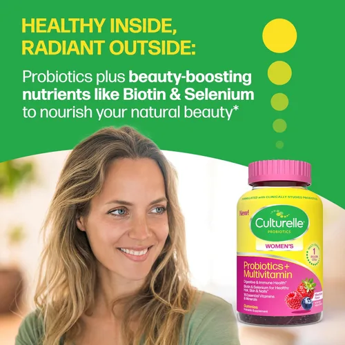 Miniatura 5 de Culturelle® Probióticos + multivitamínicos para mujer, apoya la salud digestiva e inmunológica, biotina y selenio para un cabello, piel, uñas