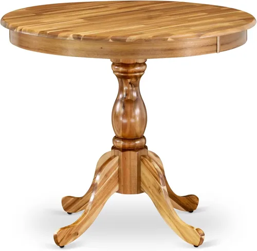 Miniatura 16 de East West Furniture AMT-ABC-TP - Mesa de cocina moderna y antigua, mesa de comedor redonda con base de pedestal, 36 x 36 pulgadas, crema