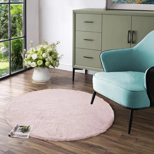 Miniatura 41 de Latepis Alfombra Pequeña Negra Esponjosa 2x3 pies Manta de Piel Sintética de Conejo Alfombra Suave Lavable Alfombras Peludas Shag para Dormitorio