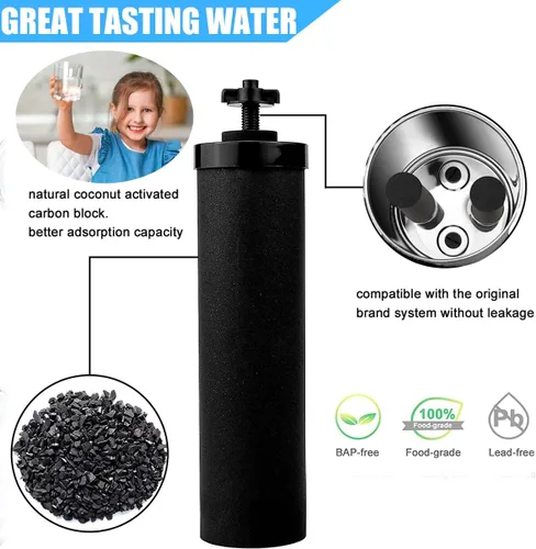 Miniatura 3 de Filtro de agua de repuesto compatible con piezas y accesorios del sistema de filtro de agua por gravedad Big Berkey, certificado NSF/ANSI 42 y 372