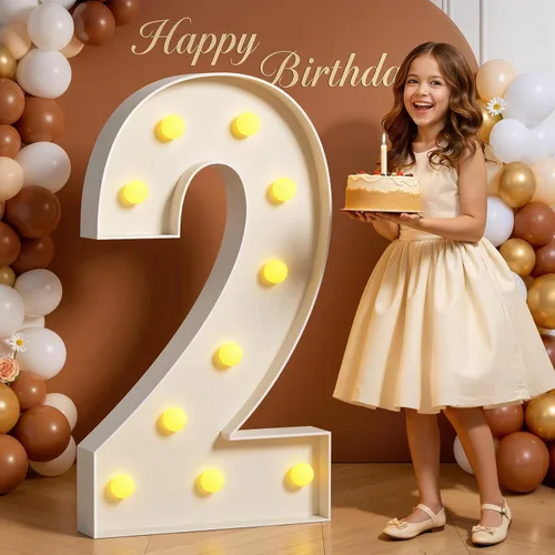 Miniatura 11 de Números de marquesina de 4 pies de alto, 4 pies de alto, números grandes iluminados 0 para 30, 40, 50, 60, decoración de fiesta de cumpleaños