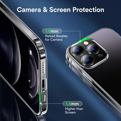 Miniatura 4 de Funda transparente compatible con iPhone 13 Pro Max 2021 - Funda protectora transparente sin amarillamiento a prueba de golpes, delgada