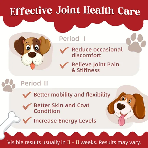Miniatura 8 de Glucosamina para perros - Suplemento articular para perros - Glucosamina condroitina, MSM, Omega-3, colágeno, alivio del dolor de cadera