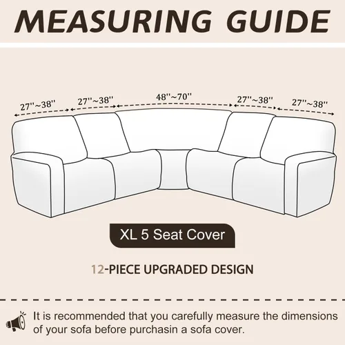 Miniatura 170 de Arfntevss Fundas de sofá seccional reclinable de terciopelo, Funda de sofá seccional de esquina para sofá reclinable, Funda elástica suave