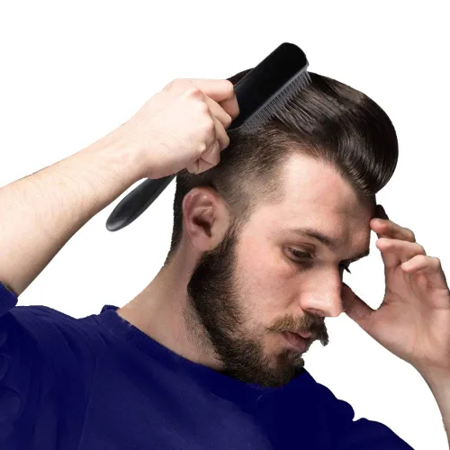 Miniatura 6 de SIQUK Juego de 6 cepillos para el cabello, cepillo de paleta para desenredar el cabello y peines negros para hombres y mujeres, cabello húmedo