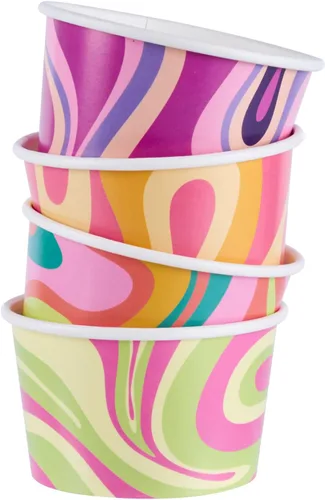 Miniatura 90 de Coppetta - Vasos de postre de 5 onzas, 50 tazas desechables para helado, tapas se venden por separado, cuencos de yogur congelado resistentes