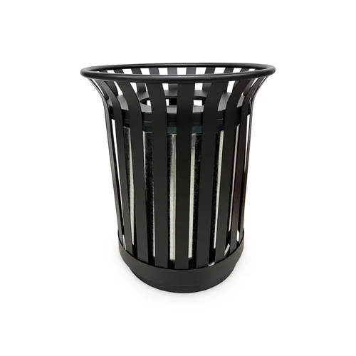 Outdoor Metal Slatted Trash Receptacle,Waste Receptacle，Commercial Trash Cans,Zone Round Garbage Bin,Square Hotel Street Patio Indoor Metal Stan