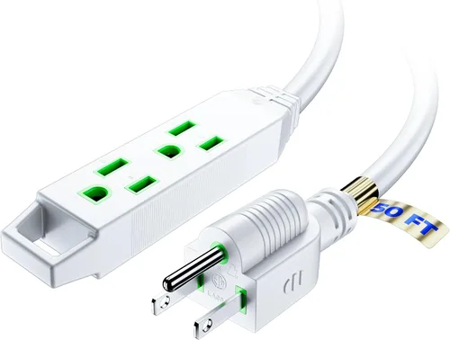 Miniatura 22 de Cable de extensión de 4 pies, paquete de 2 cables de extensión con múltiples tomas, calibre 16 (verde) certificación ETL Azul