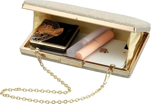 Miniatura 6 de Savatano Bolso de mano dorado, bolsos de mano dorados para mujer, para noche, boda, cóctel, fiesta, bolsa de noche, bolso cruzado de hombro..