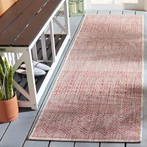 Miniatura 60 de SAFAVIEH Alfombra lavable para exteriores, colección Courtyard de 2.3 x 16 pies, color negro y gris, no desprende pelusa y de fácil limpieza, ideal