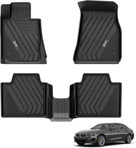 3W - Alfombrillas de piso para automóvil, de elastómero termoplástico (TPE), para todo tipo de clima, juego completo de de 1ª y 2ª fila