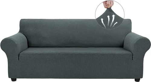 Miniatura 32 de Asnomy Fundas de sofá para sofá de 2 cojines, fundas elásticas para sofá biplaza, protector de mascotas, fundas de muebles para perros y gatos, tela