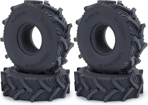 MOHERO - 4 neumáticos de goma para terreno de barro suave de 1.0 pulgadas, neumáticos de rueda 1.0 para 1/24 Axial SCX24 Bronco Gladiator Deadbolt
