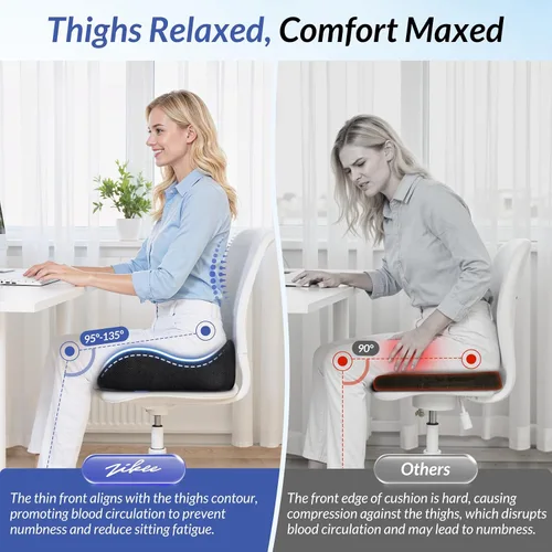 Miniatura 7 de ZIKEE Pioneering Cojín de gel para sentarse sin congestión, cojín ergonómico de espuma viscoelástica para silla de oficina para ciática, espalda