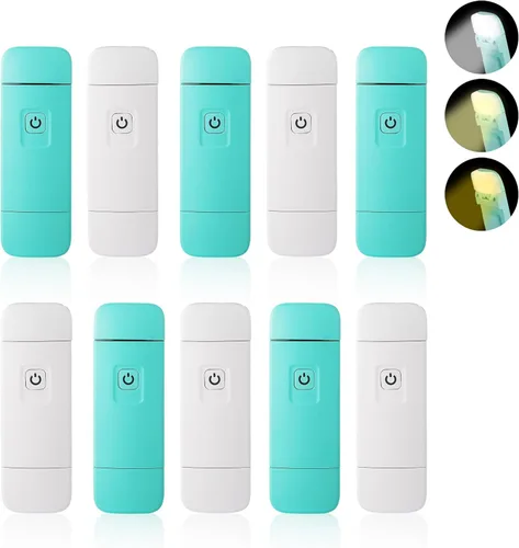 KunHe Paquete de 10 Luces de Libro Recargables por USB al por Mayor para Leer de Noche en la Cama, Luces de Lectura LED con Clip para Niños y