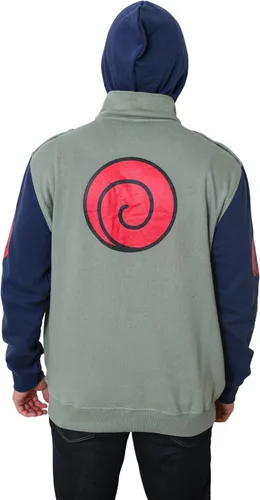 Miniatura 6 de Ripple Junction Naruto Shippuden Kakashi Hatake Cosplay Military-Style Sudadera con capucha para hombre con diadema