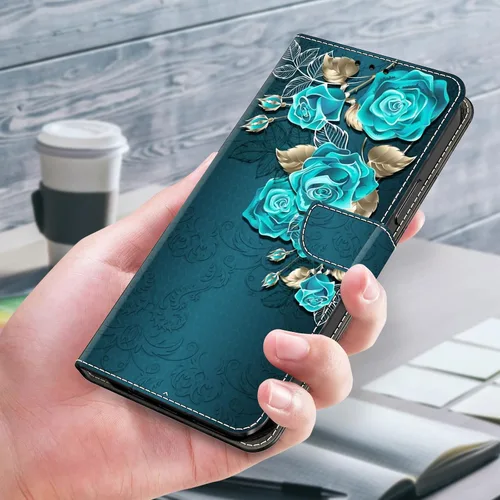 Miniatura 3 de Funda para Moto G 5G 2022, Moto G 5G 2022, funda protectora de piel sintética con tarjetero para Motorola Moto G 5G 2022 - Rosa azul