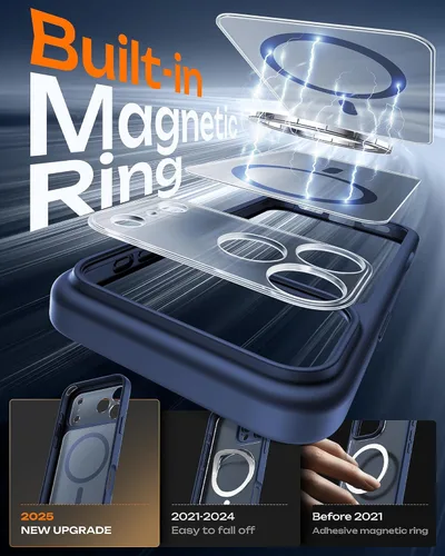 Miniatura 118 de TOCOL Funda para iPhone 11, compatible con Magsafe, protección completa de cámara, imanes integrados, protección contra caídas, funda translúcida