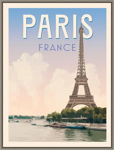 Miniatura 20 de Amanti Art Framed Canvas Wall Art 42x32 Retro Style Travel Poster III by Victoria Barnes, Framed Wall Art Canvas, Cityscapes Artwork, Modern Decor