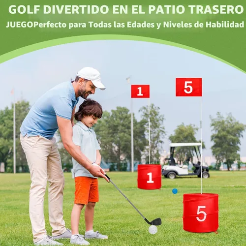 Miniatura 3 de SJEhome Juego de golf de 6 hoyos para adultos al aire libre e interior, regalos de práctica para patio, césped, parque, patio, playa