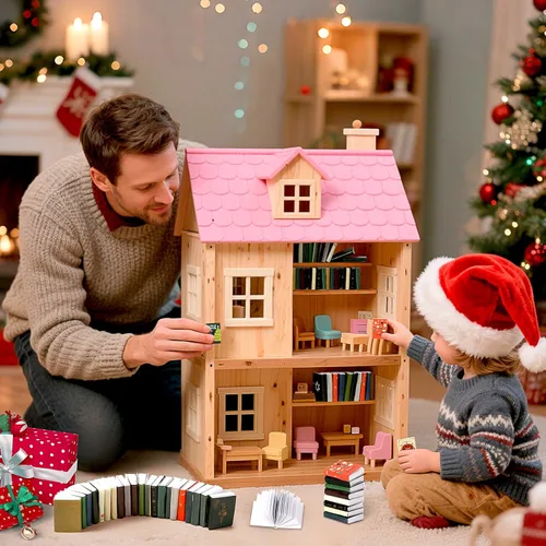 Miniatura 6 de Libros Mini de Navidad, 24 piezas de libros en miniatura 1:12, libros pequeños para accesorios de casa de muñecas, cosas mini de Navidad