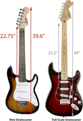 Miniatura 7 de Fender Squier - Guitarra eléctrica de tamaño 3/4 para niños, paquete con amplificador, cable, sintonizador, correa, púas, lecciones en línea y DVD