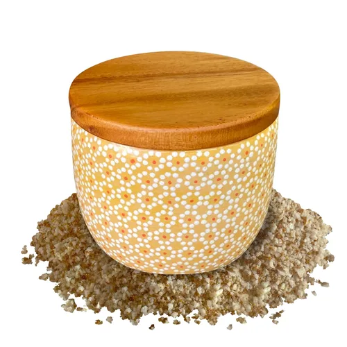 Miniatura 8 de SAL MARINA - Recipiente de cerámica de 12 onzas, para sal o especias, decoración de cocina, tarros de cerámica hechos a mano con tapas de sellado