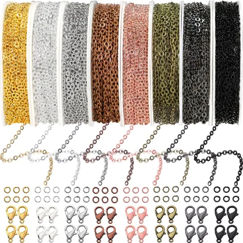 Miniatura 9 de Jishi Cadena de serpiente de oro de 33 pies de 0.047 in, cadenas para hacer joyas, collares, pulseras, suministros de joyería, hallazgos – Rollo