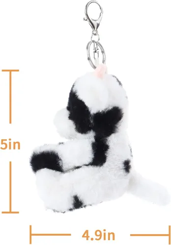 Miniatura 2 de Apricot Lamb Cute Toys - Llavero de peluche clásico de ternero de vaca para bolsa de niños, bolso, mochila y bolso (5 pulgadas)