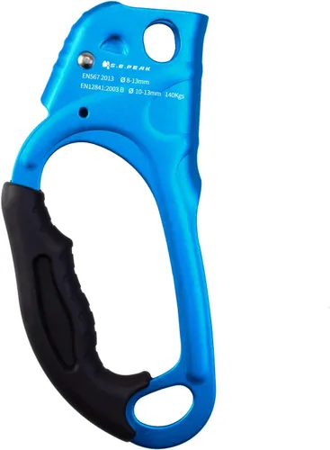 Miniatura 7 de Ascensor de mano CE, equipo de engranaje de rapel de 308.6 lbs con mango de goma ergonómico para arbolista de árboles de escalada en roca