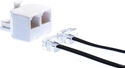 Miniatura 3 de THE CIMPLE CO Divisor de teléfono de 2 líneas para línea fija - Divisor de teléfono de 2 vías (1 y 2 líneas) con conector Keystone RJ11 - Divisor