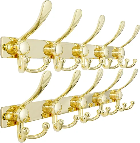 Miniatura 61 de Dseap - Perchero para montaje en pared, base resistente calibre 12 vs Flimsy de 0.039 pulgadas, ganchos sólidos antidesgarros, montaje en perno